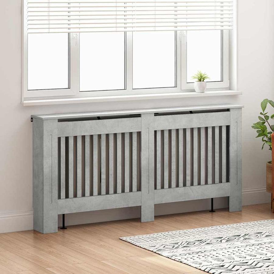Radiatorafdekking Beton Grijs 172 x 19 x 81,5 cm Bewerkt hout