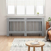 Radiatorafdekking grijs bewerkt hout 172x19x81,5 cm
