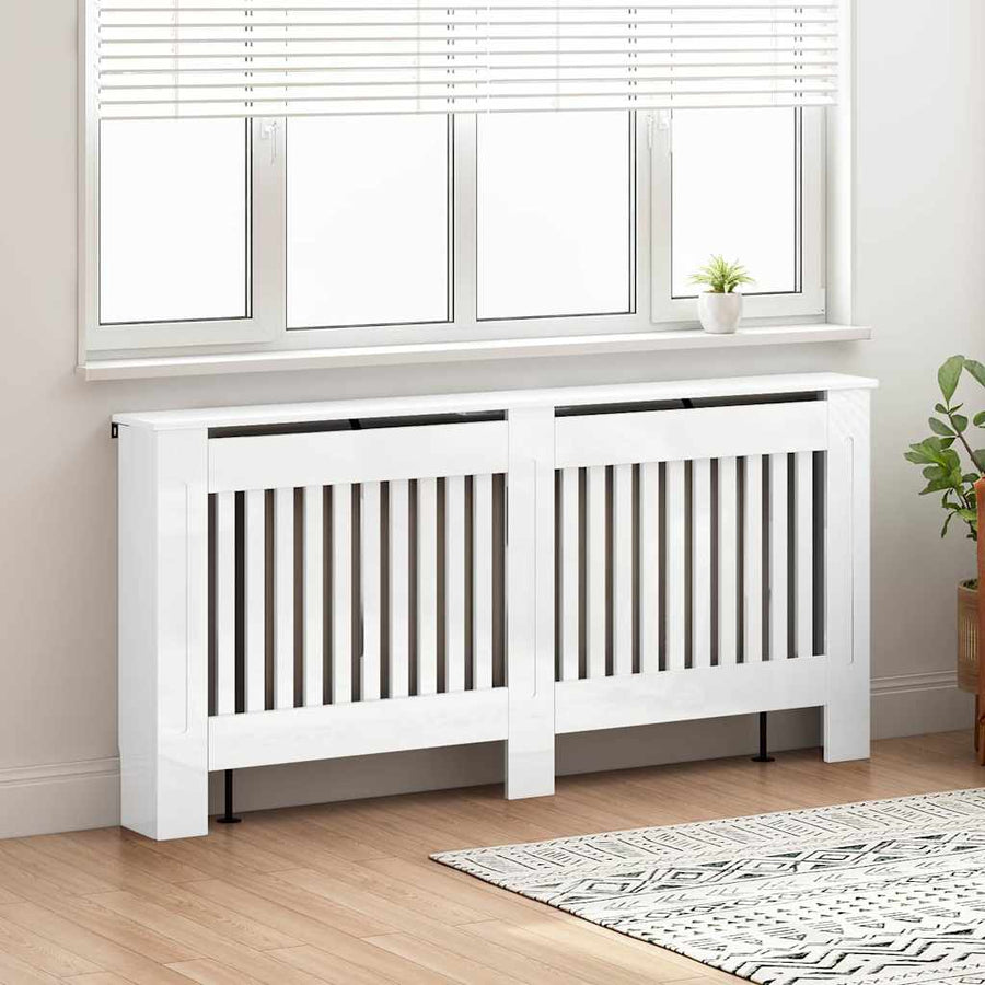 Radiatorafdekking Hoogglans wit 172 x 19 x 81,5 cm Bewerkt hout
