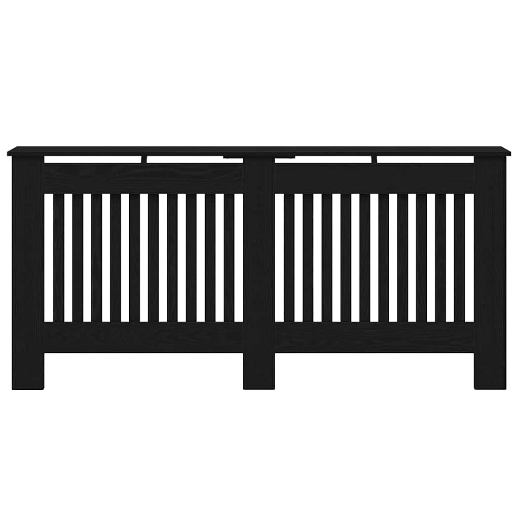 Radiatorafdekking Zwart Eiken 172 x 19 x 81,5 cm Bewerkt hout