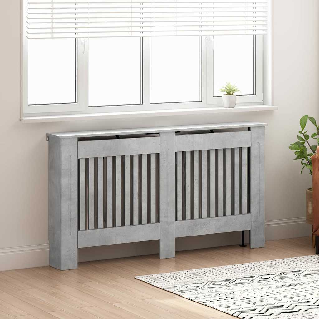 Radiatorafdekking Beton Grijs 152 x 19 x 81,5 cm Bewerkt hout