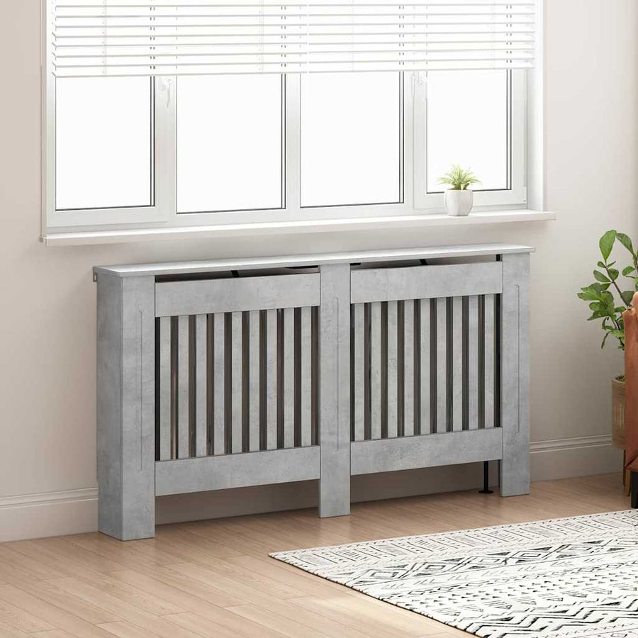 Radiatorafdekking Beton Grijs 152 x 19 x 81,5 cm Bewerkt hout