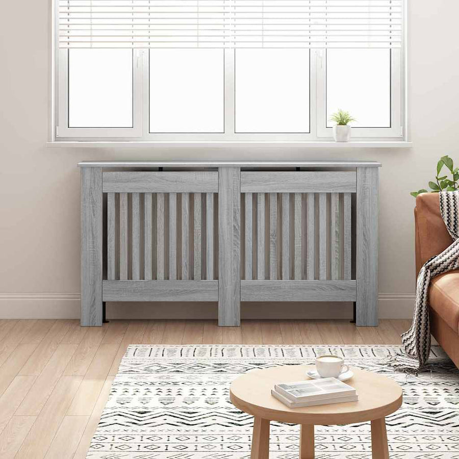 Radiatorafdekking Grijs Sonoma 152 x 19 x 81,5 cm Bewerkt hout