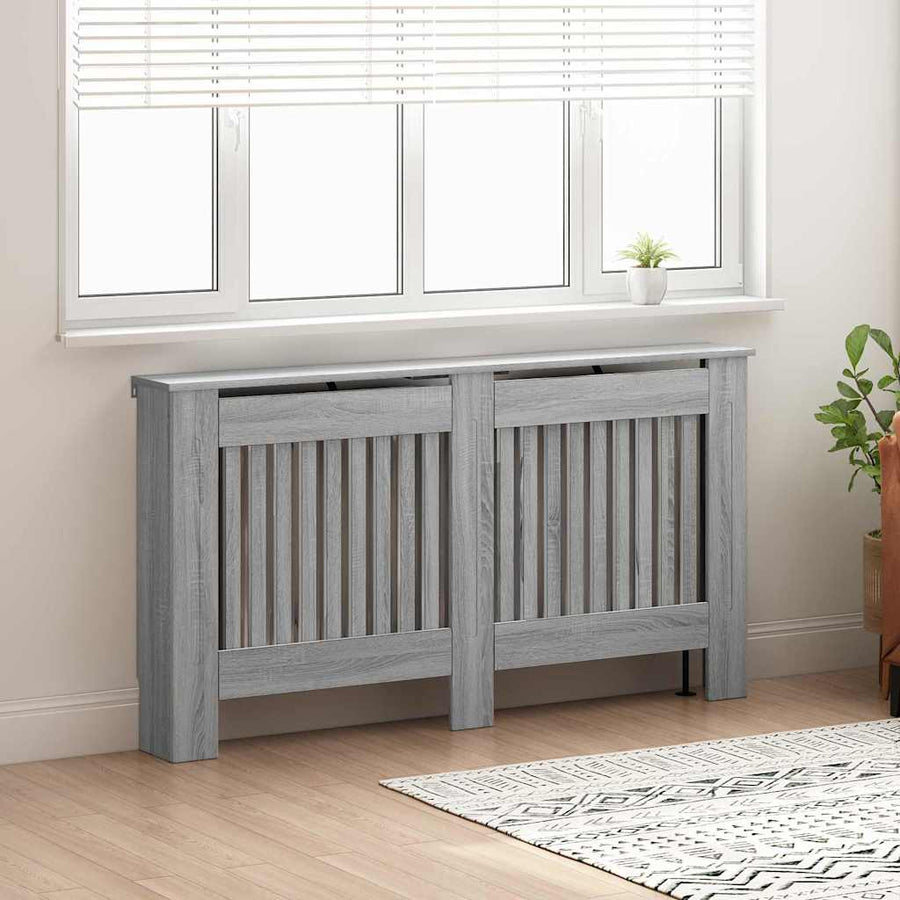 Radiatorafdekking Grijs Sonoma 152 x 19 x 81,5 cm Bewerkt hout