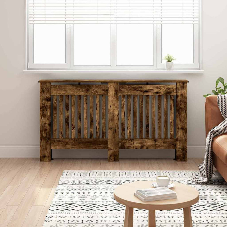 Radiatorafdekking Gerookt eiken 152 x 19 x 81,5 cm Bewerkt hout