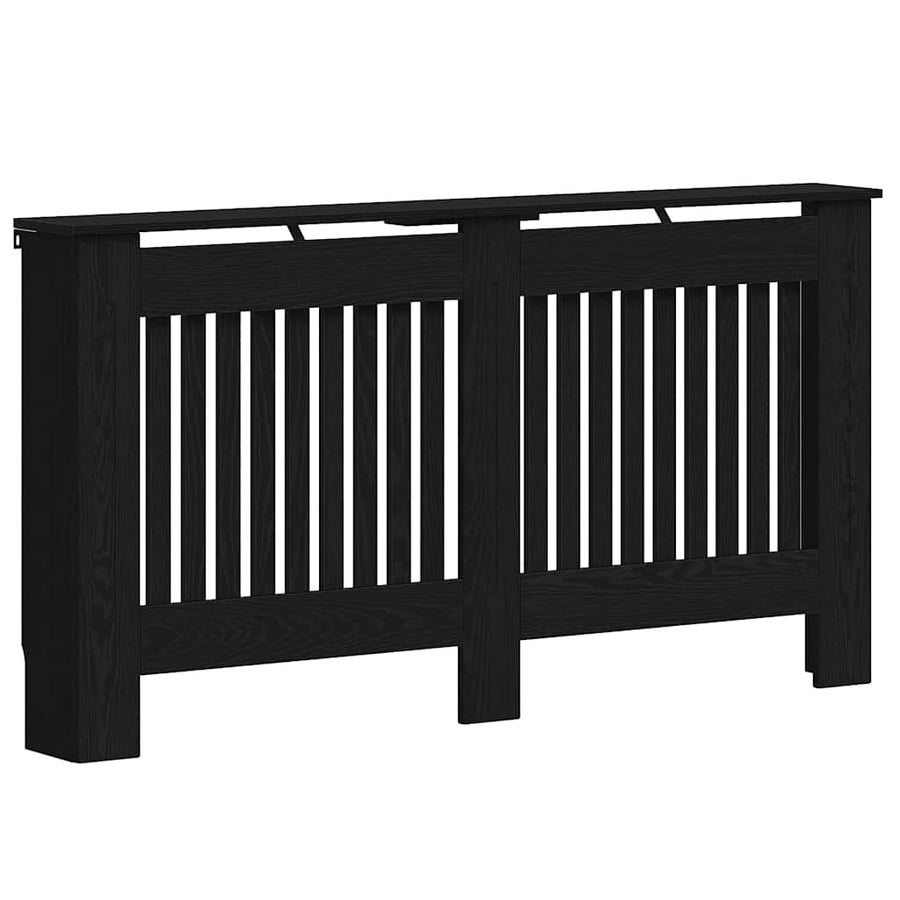 Radiatorafdekking Zwart Eiken 152 x 19 x 81,5 cm Bewerkt hout