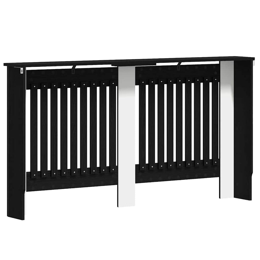 Radiatorafdekking Zwart Eiken 152 x 19 x 81,5 cm Bewerkt hout