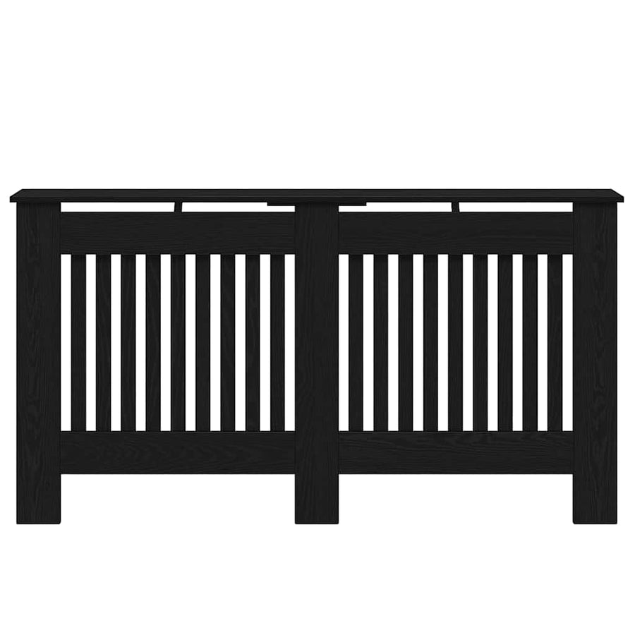 Radiatorafdekking Zwart Eiken 152 x 19 x 81,5 cm Bewerkt hout