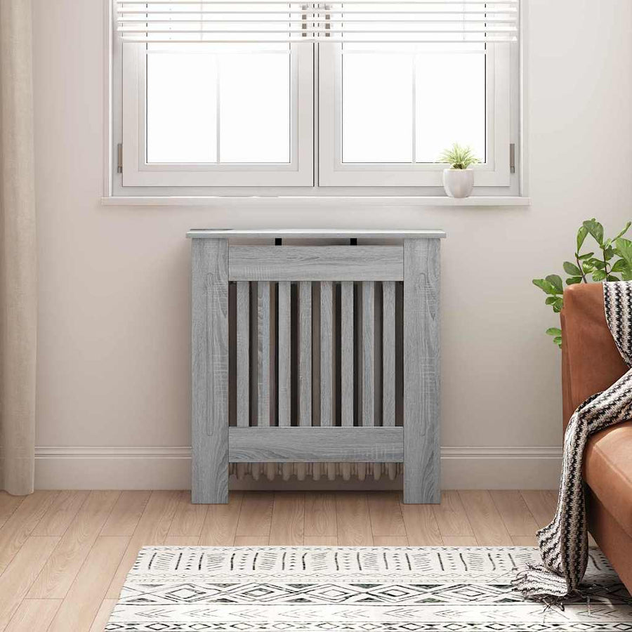 Radiatorafdekking Grijs Sonoma 78 x 19 x 81,5 cm Bewerkt hout