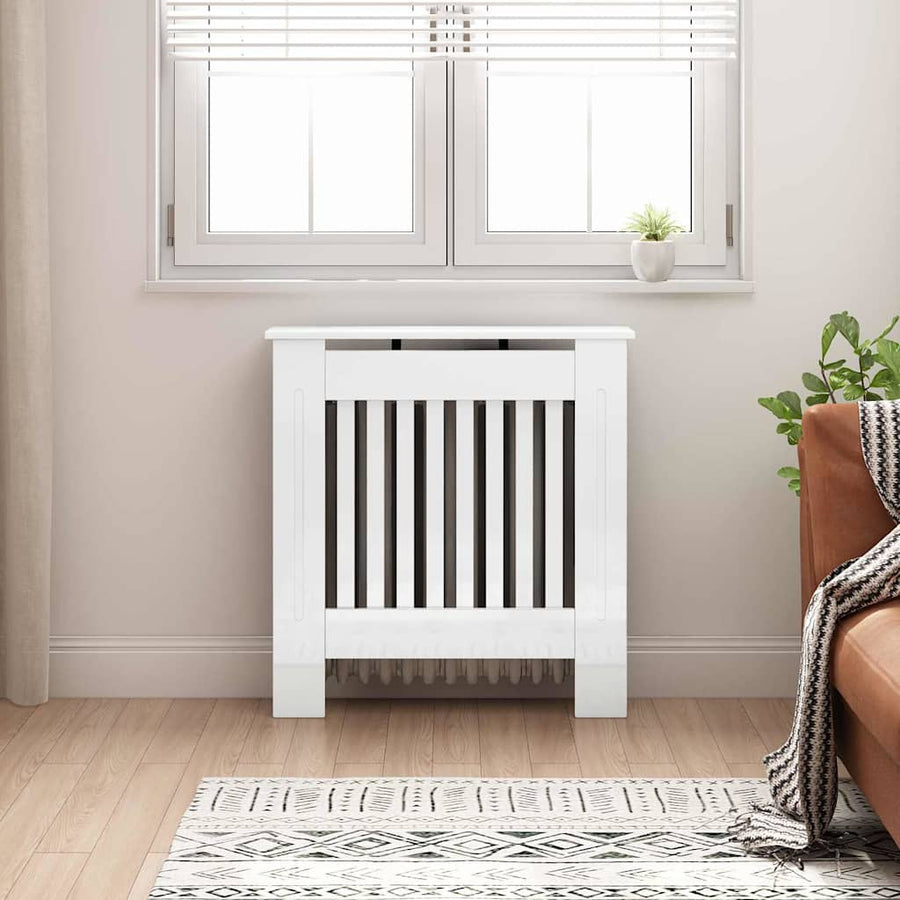 Radiatorafdekking Hoogglans wit 78 x 19 x 81,5 cm Bewerkt hout