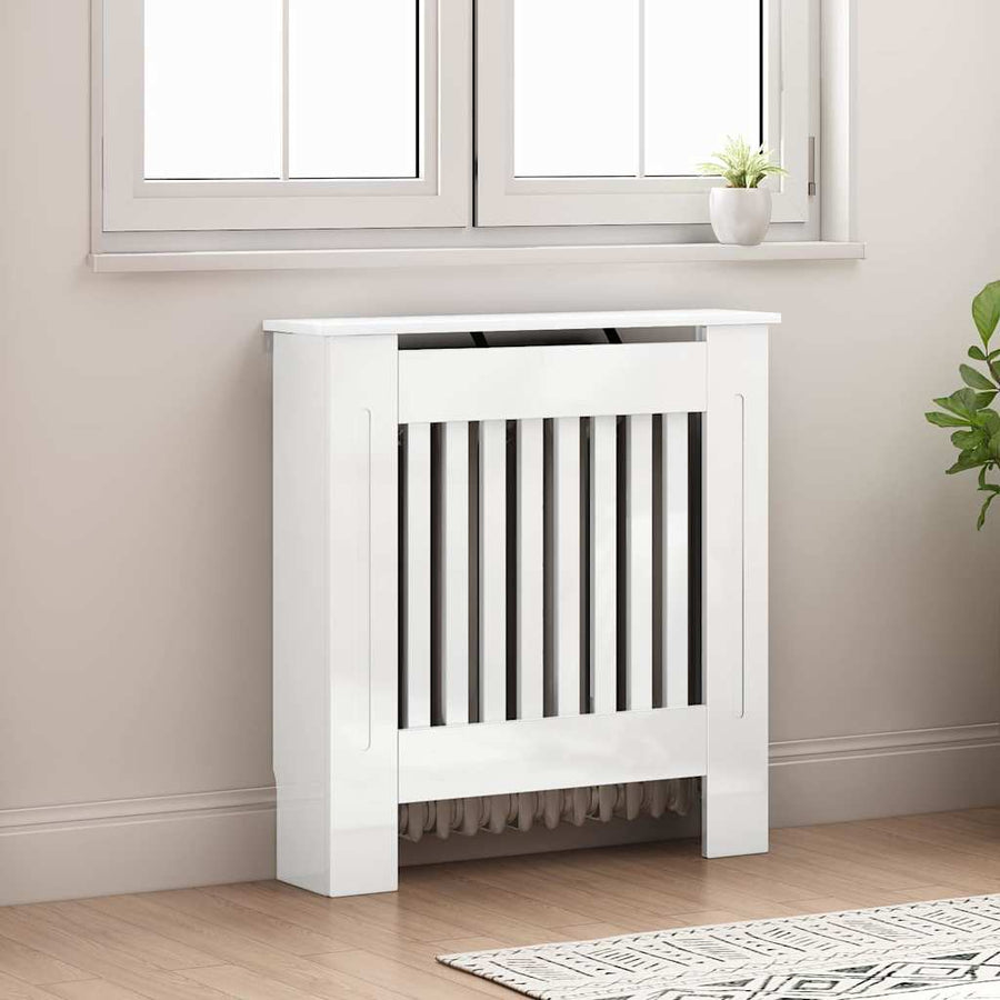 Radiatorafdekking Hoogglans wit 78 x 19 x 81,5 cm Bewerkt hout