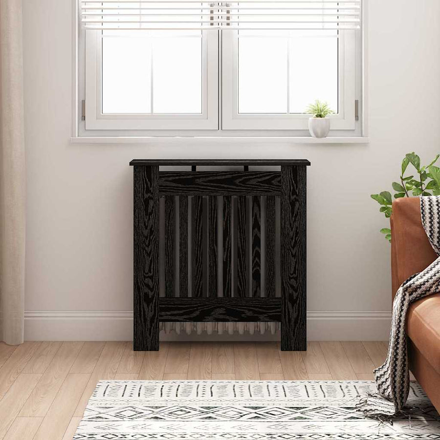 Radiatorafdekking Zwart Eiken 78 x 19 x 81,5 cm Bewerkt hout