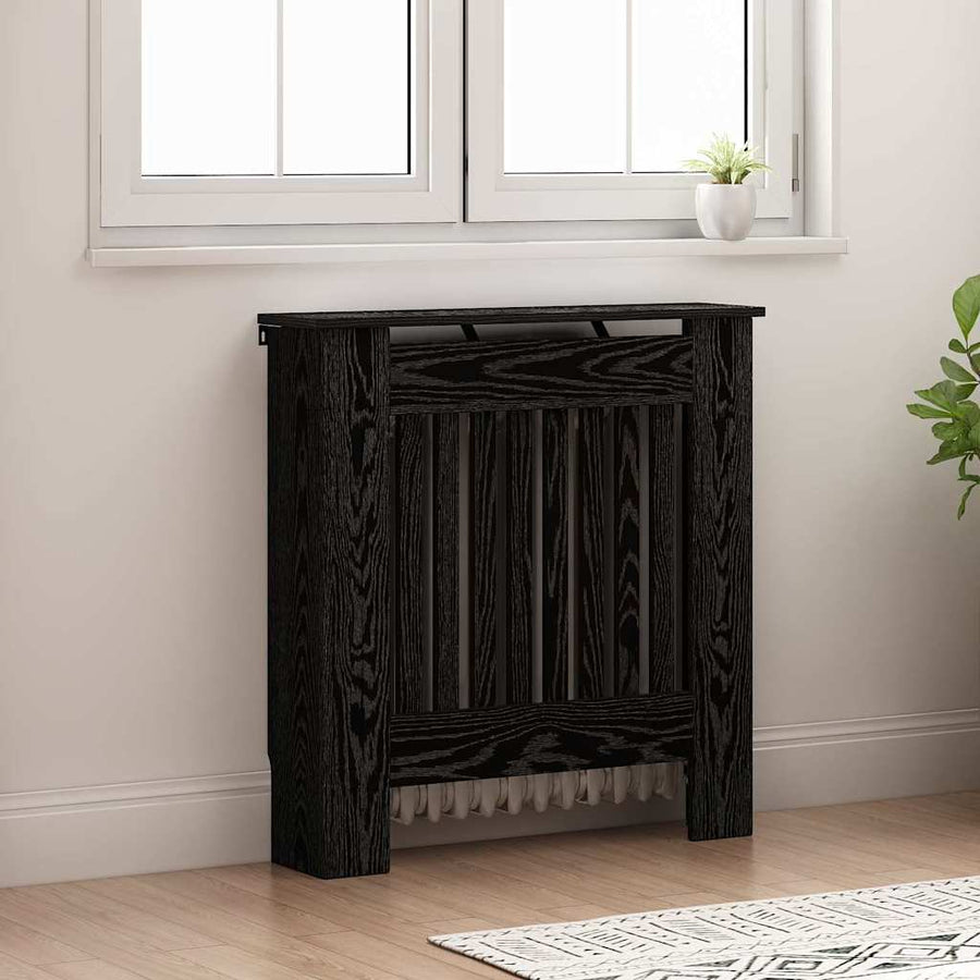 Radiatorafdekking Zwart Eiken 78 x 19 x 81,5 cm Bewerkt hout