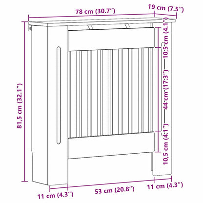 Radiatorafdekking Zwart Eiken 78 x 19 x 81,5 cm Bewerkt hout
