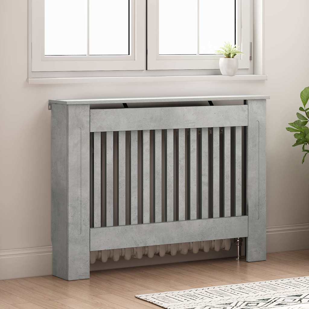 Radiatorafdekking Beton Grijs 112 x 19 x 81,5 cm Bewerkt hout