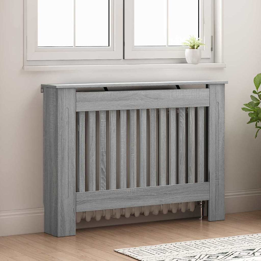 Radiatorafdekking Grijs Sonoma 112 x 19 x 81,5 cm Bewerkt hout