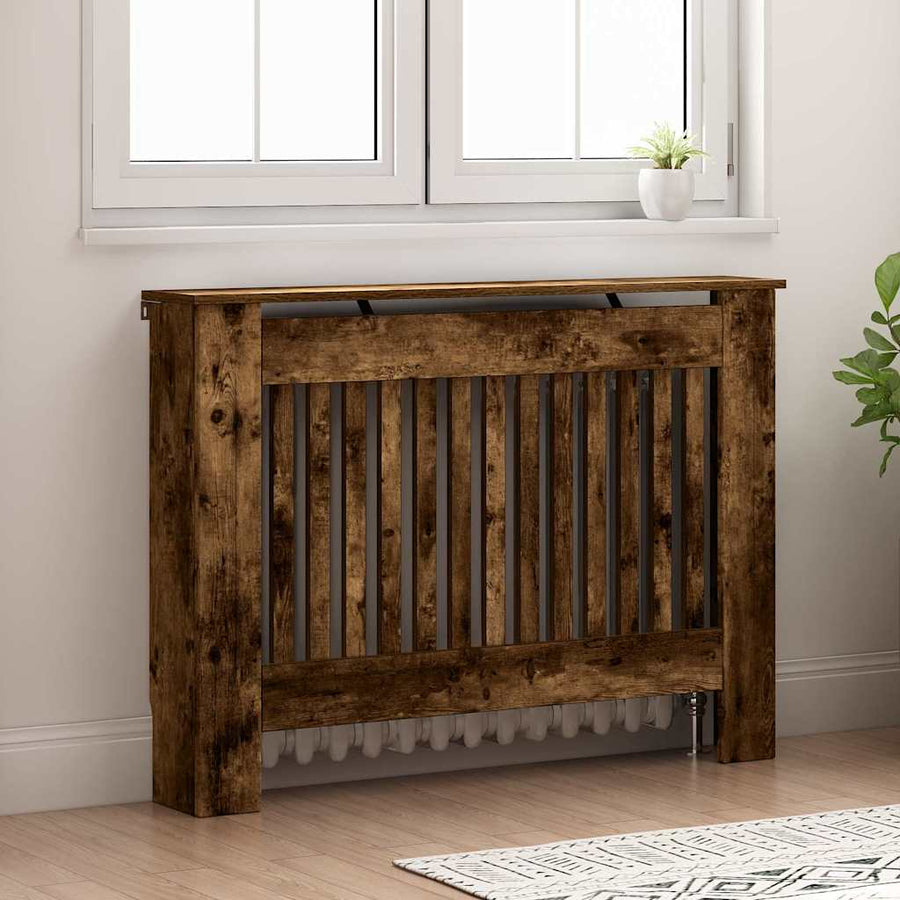 Radiatorafdekking Gerookt eiken 112 x 19 x 81,5 cm Bewerkt hout