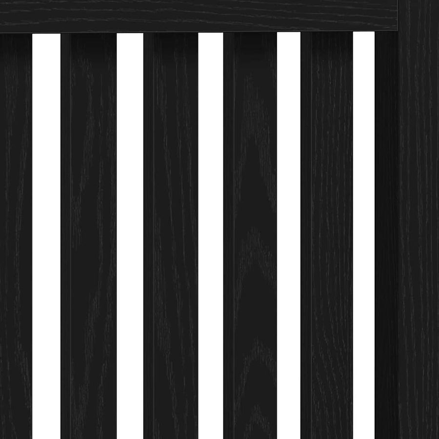Radiatorafdekking Zwart Eiken 112 x 19 x 81,5 cm Bewerkt hout