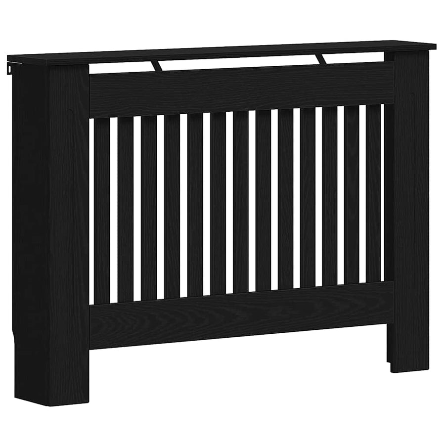 Radiatorafdekking Zwart Eiken 112 x 19 x 81,5 cm Bewerkt hout