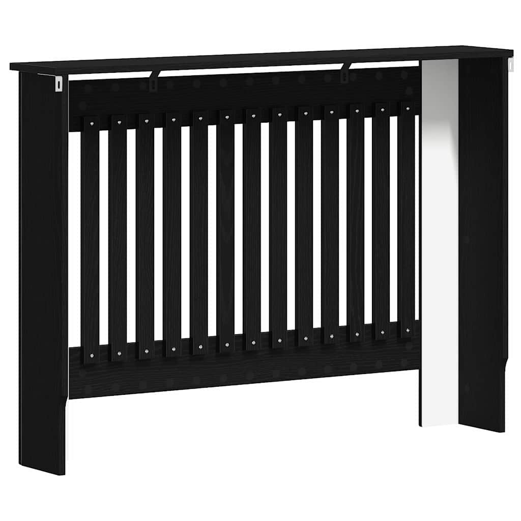 Radiatorafdekking Zwart Eiken 112 x 19 x 81,5 cm Bewerkt hout