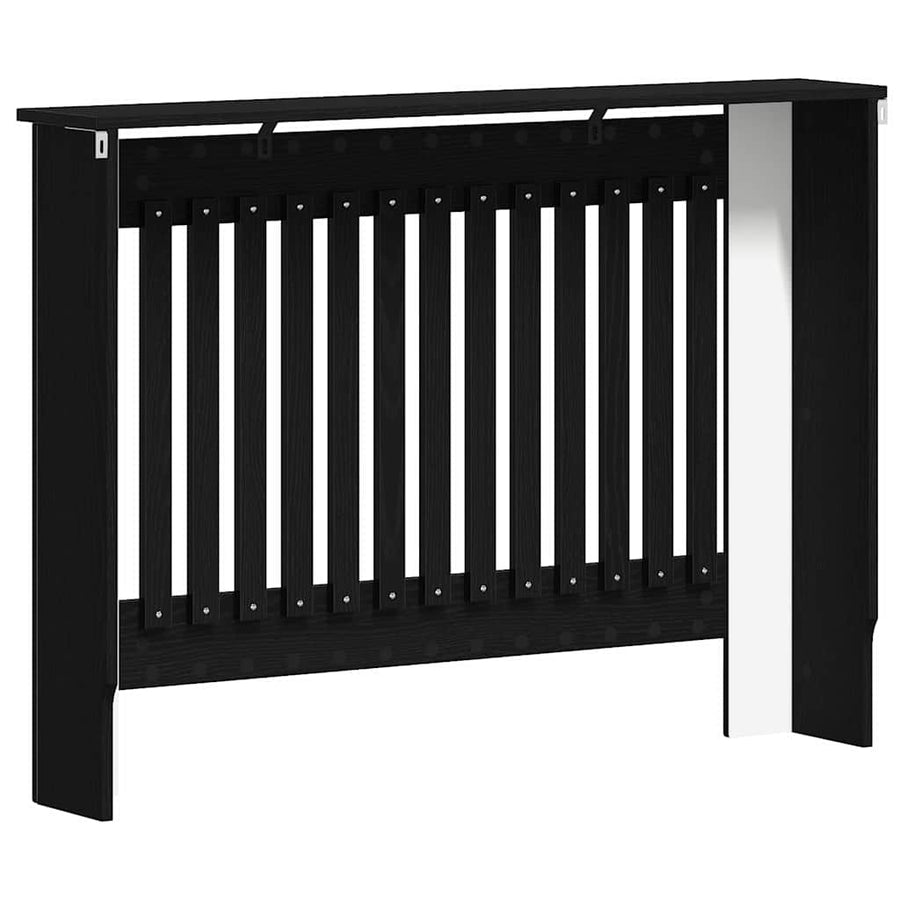 Radiatorafdekking Zwart Eiken 112 x 19 x 81,5 cm Bewerkt hout