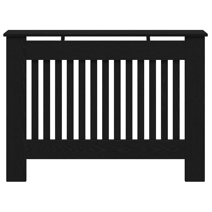 Radiatorafdekking Zwart Eiken 112 x 19 x 81,5 cm Bewerkt hout