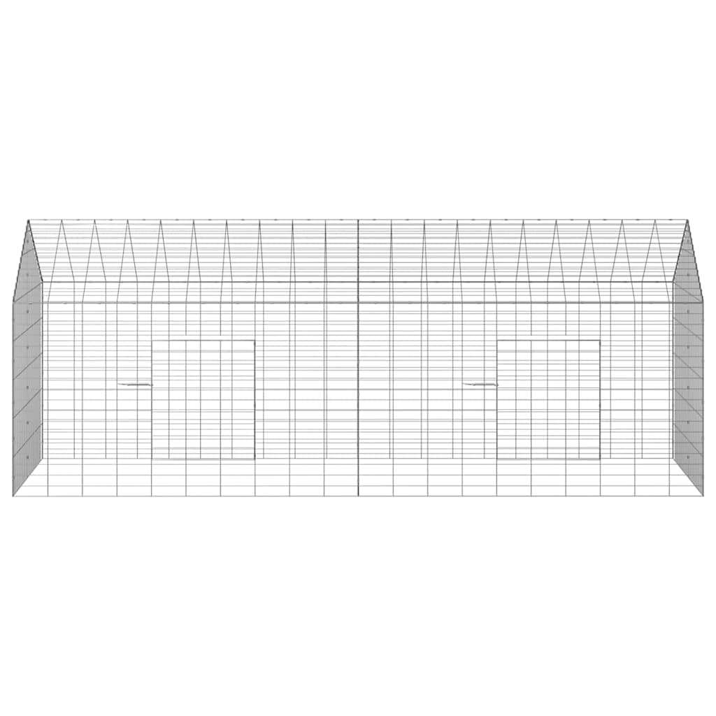 Konijnenkooi Zilver 400 x 78 x 78 cm Gegalvaniseerd staal