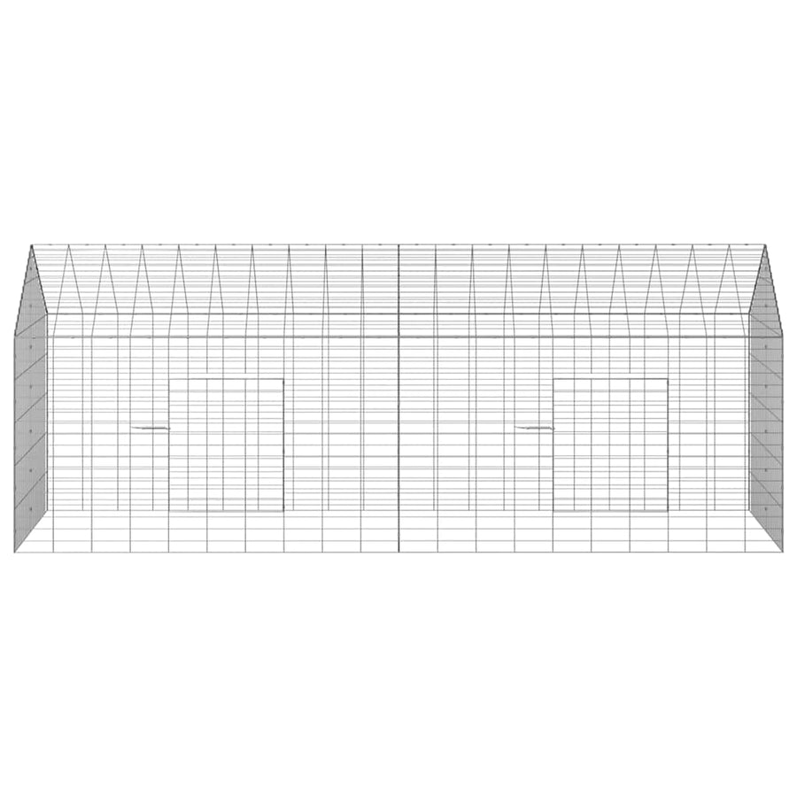 Konijnenkooi Zilver 400 x 78 x 78 cm Gegalvaniseerd staal