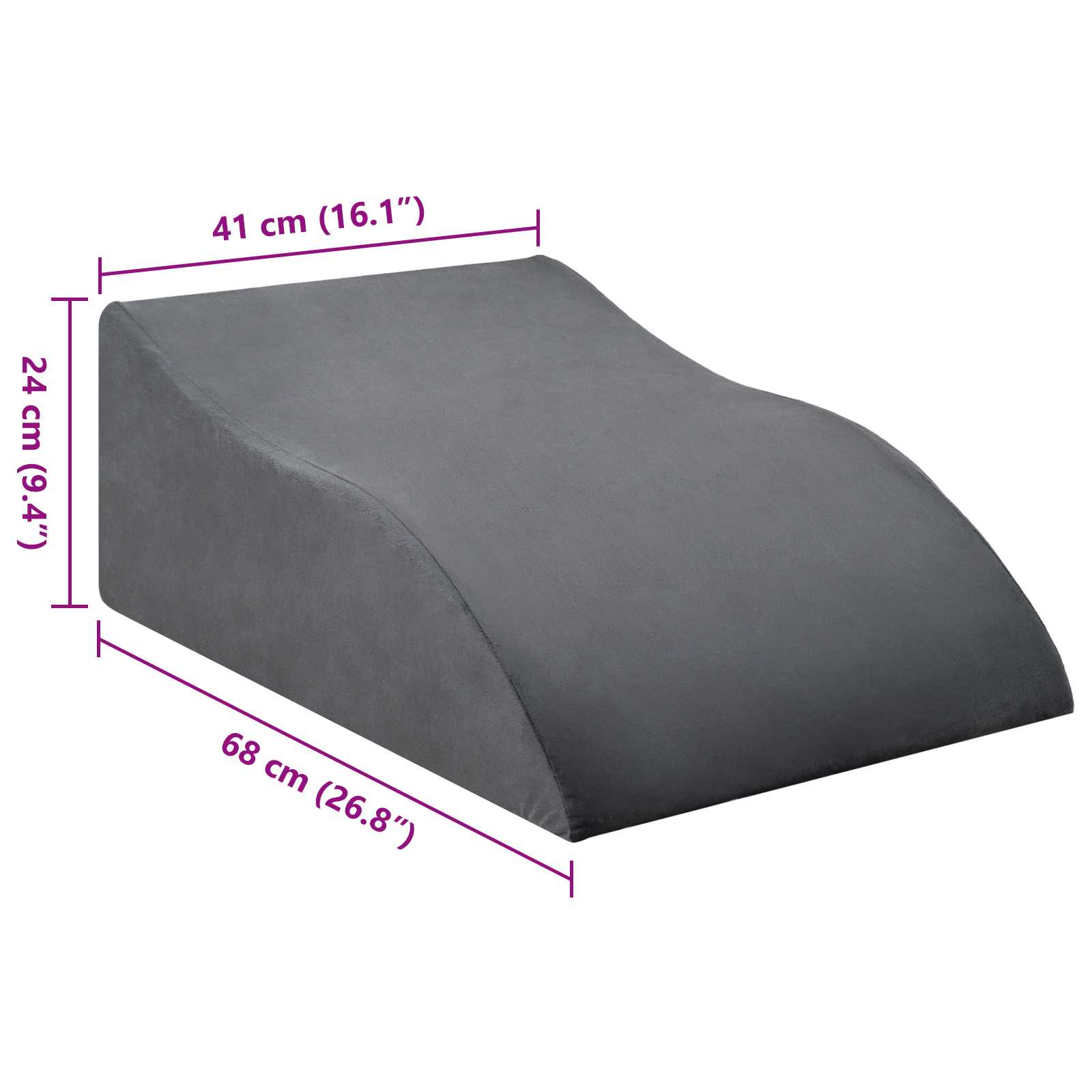 Been Kussen Grijs 68 x 41 x 24 cm PU Schuim