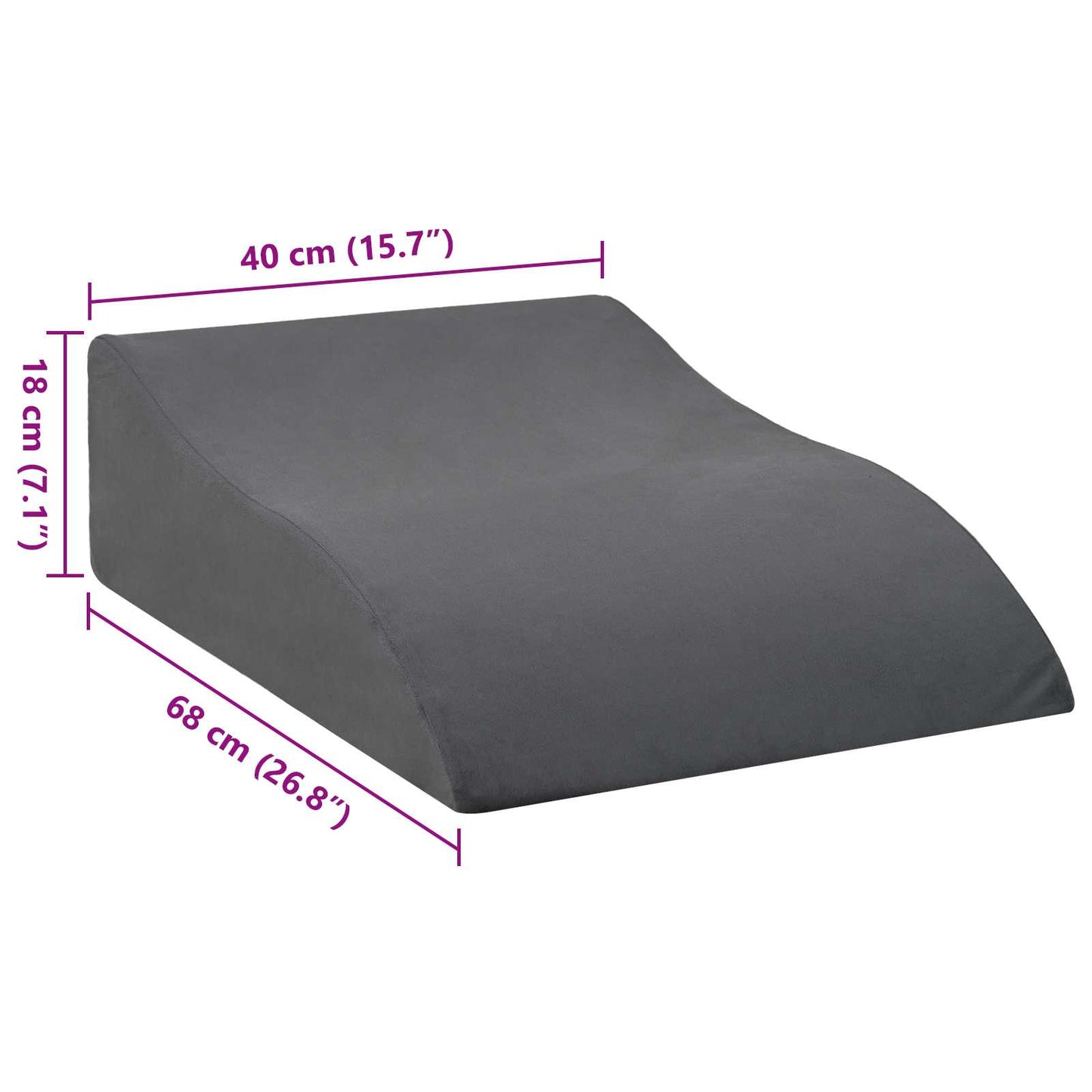 Beenkussen Grijs 68 x 40 x 18 cm