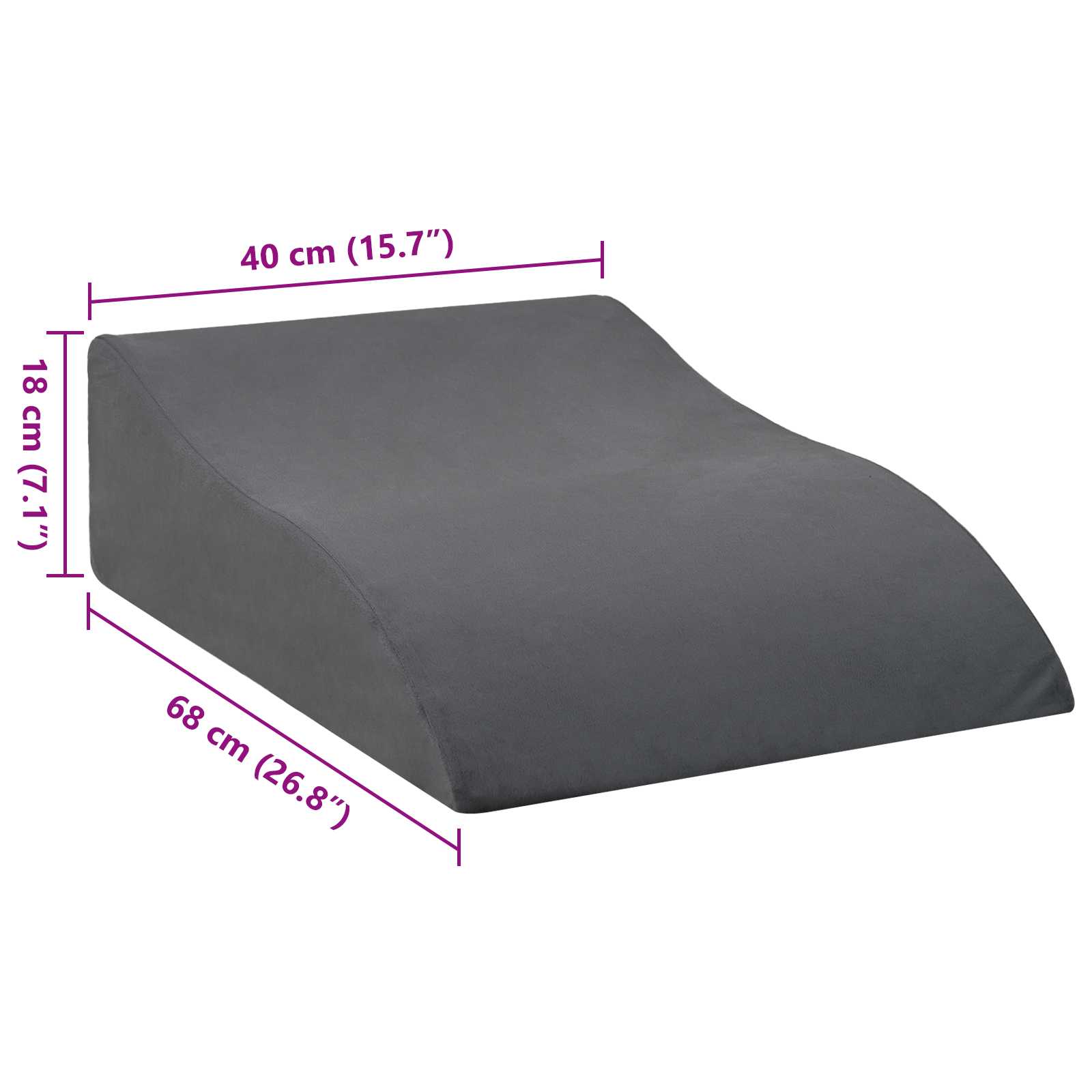 Beenkussen Grijs 68 x 40 x 18 cm