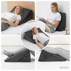 Wedge Pillow Grey 55 x 55 x 26 cm Memory Foam