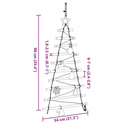 Kerstboom met 30 LED Naturel 90 cm massief essenhout