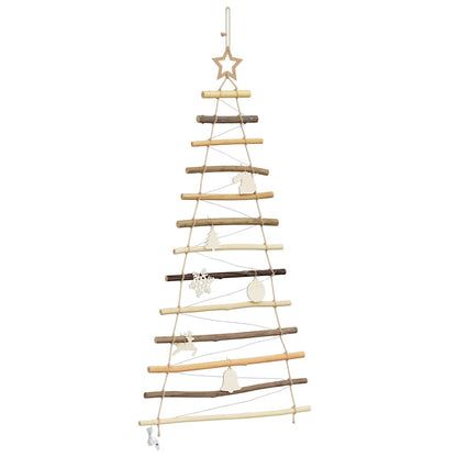 Kerstboom met 50 LED Naturel 120 cm massief essenhout