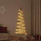 Christmas tree with 80 LED Natural 150 cm solid ash wood