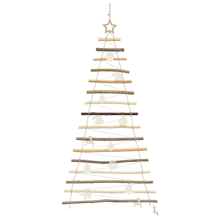 Kerstboom met 80 LED Naturel 150 cm massief essenhout