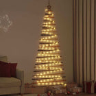 Christmas tree with 130 LED Natural 210 cm solid ash wood