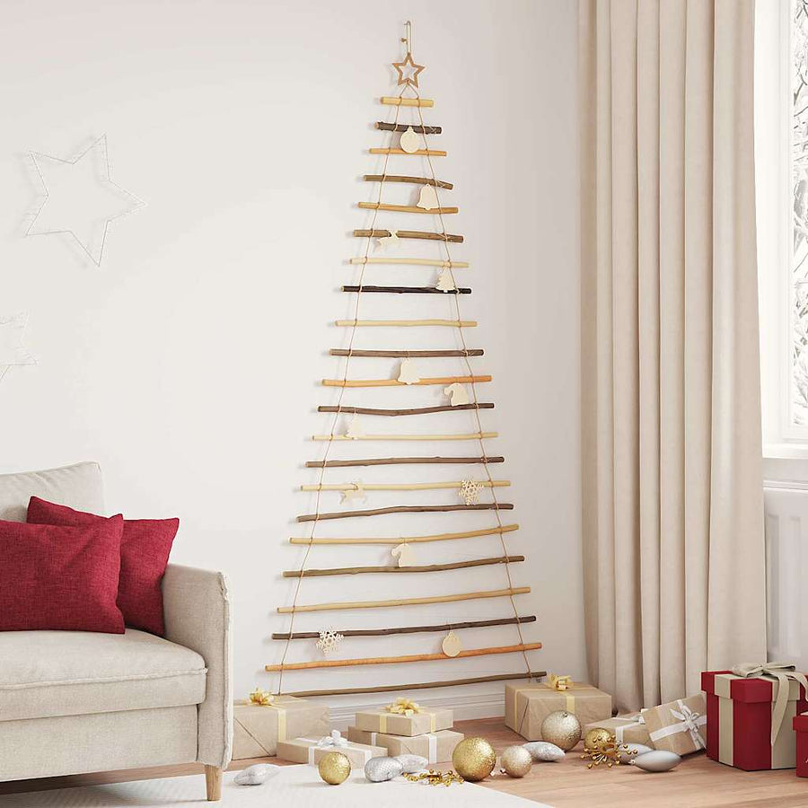Kerstboom met 130 LED Naturel 210 cm massief essenhout