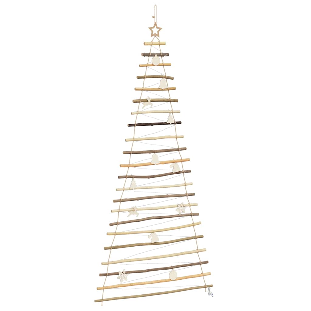 Kerstboom met 130 LED Naturel 210 cm massief essenhout