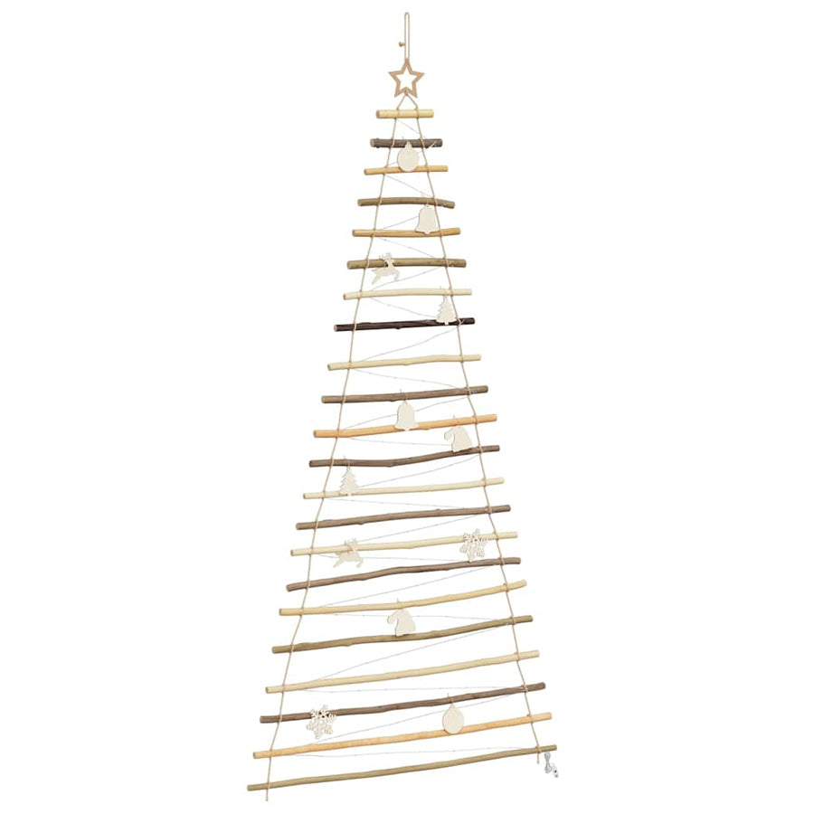 Kerstboom met 130 LED Naturel 210 cm massief essenhout