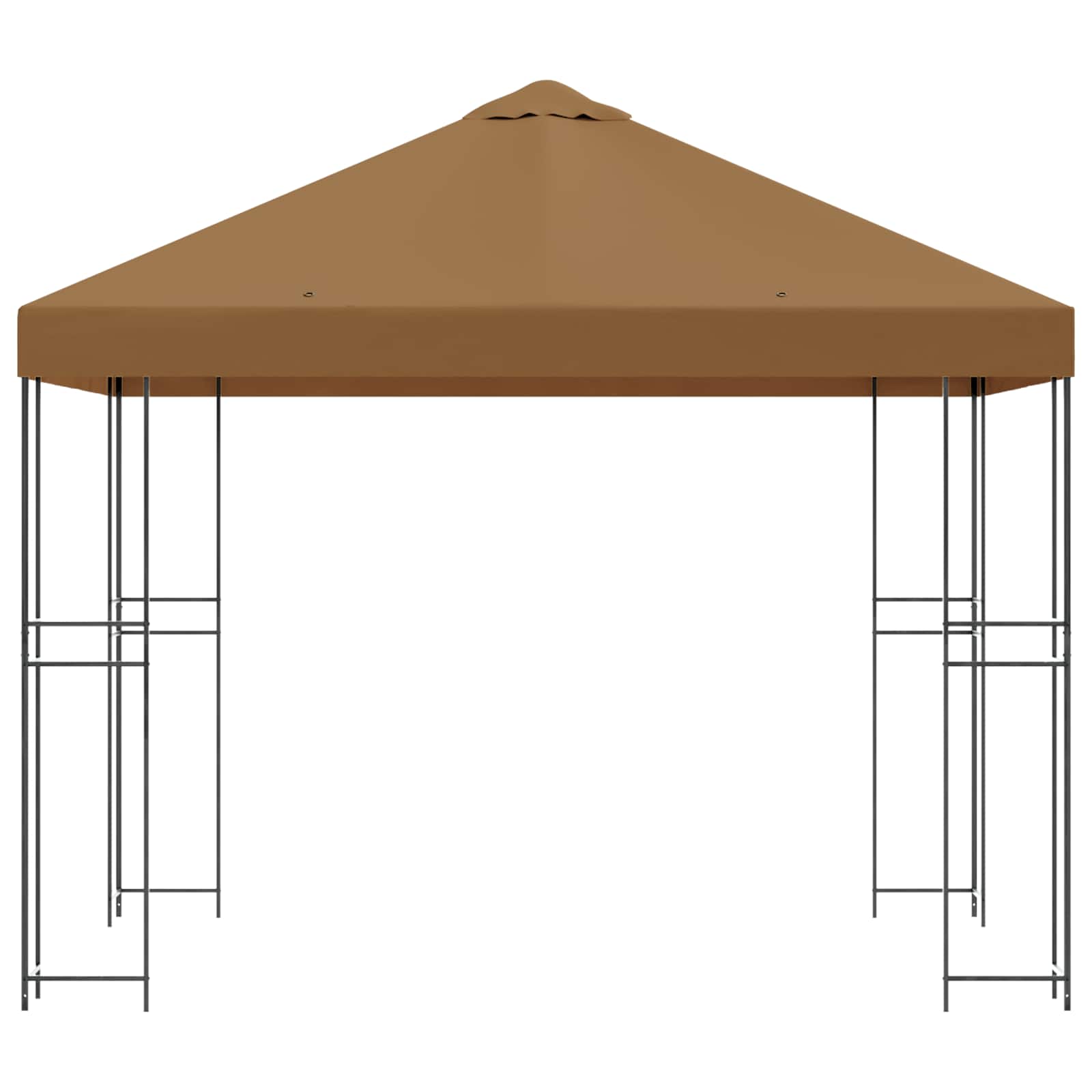 Prieel 3 x 3 m Beige Polyester en staal 190 gsm