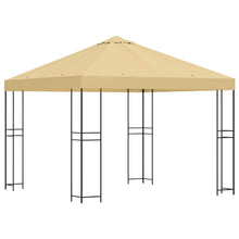 Prieel 3 x 3 m Crèmekleurig Polyester en staal 190 gsm