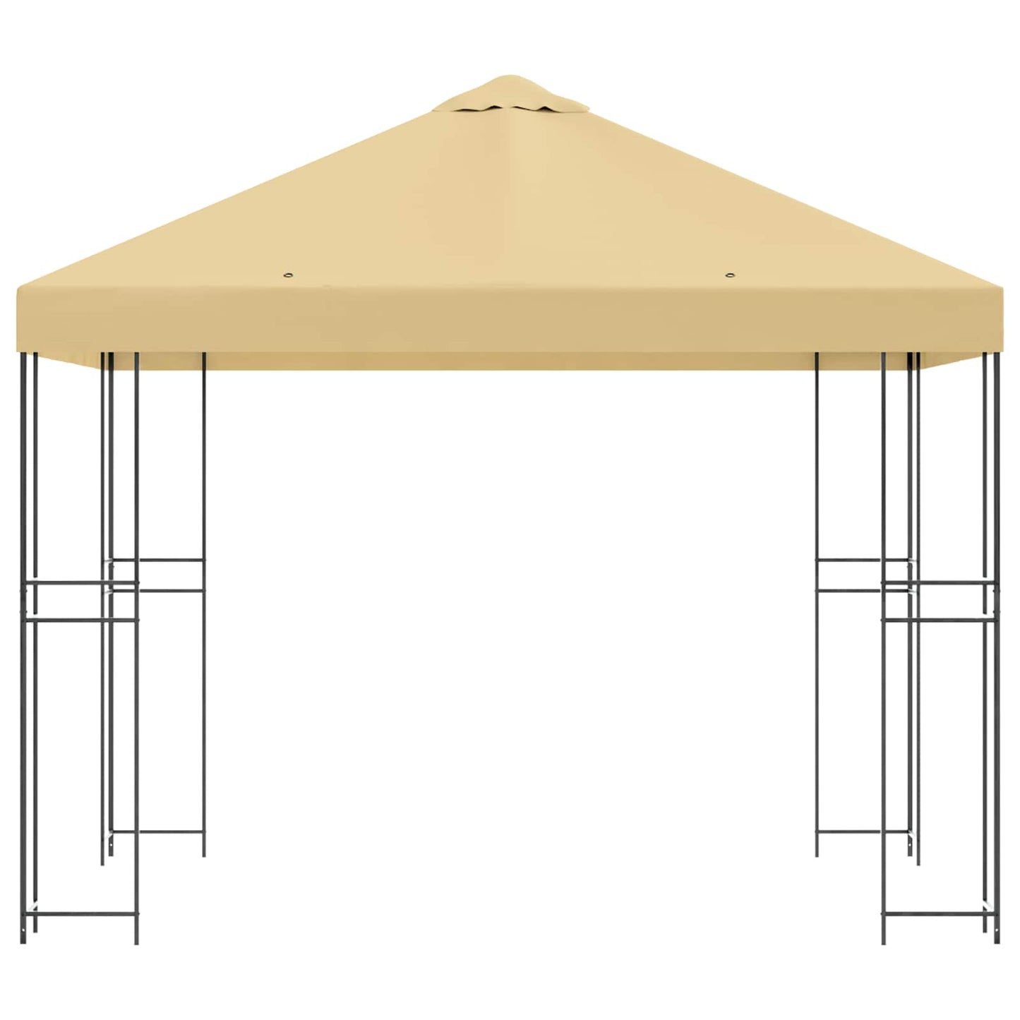 Prieel 3 x 3 m Crèmekleurig Polyester en staal 190 gsm