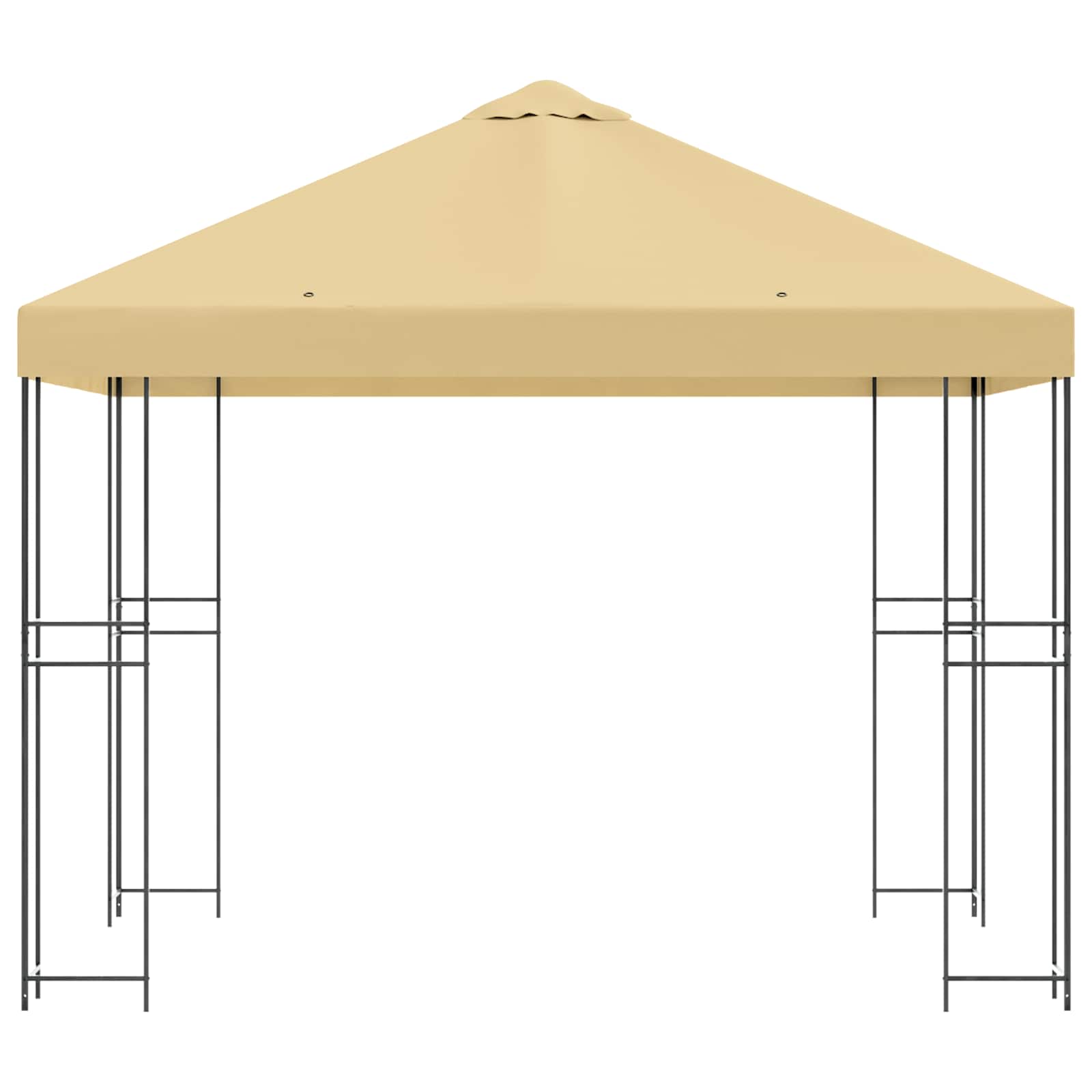 Prieel 3 x 3 m Crèmekleurig Polyester en staal 190 gsm