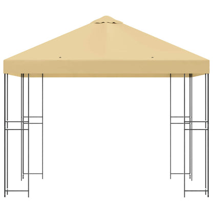 Prieel 3 x 3 m Crèmekleurig Polyester en staal 190 gsm