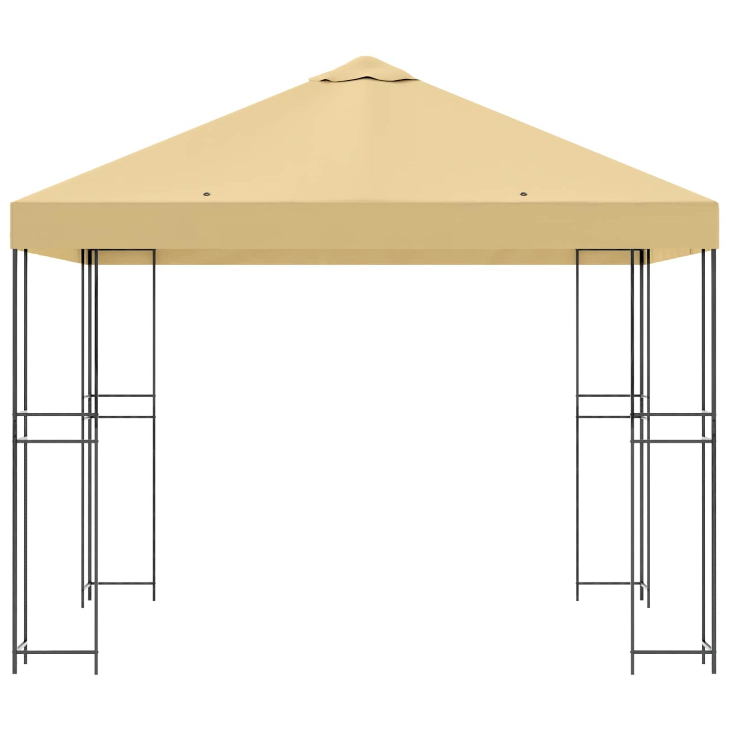 Prieel 3 x 3 m Crèmekleurig Polyester en staal 190 gsm