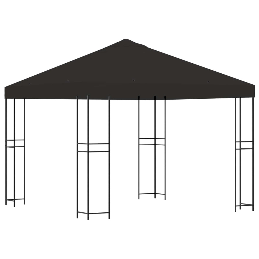 Prieel 3 x 3 m Antracietkleurig Polyester en staal 190 gsm