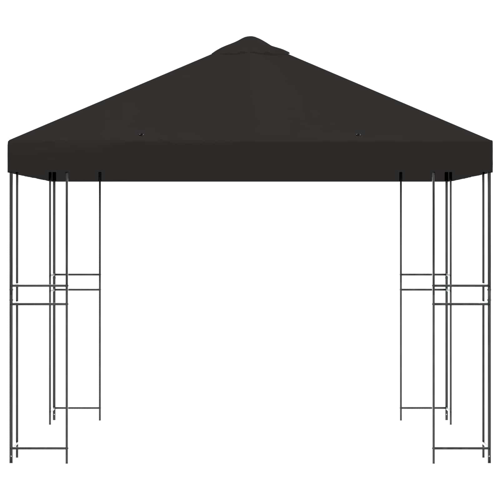 Prieel 3 x 3 m Antracietkleurig Polyester en staal 190 gsm