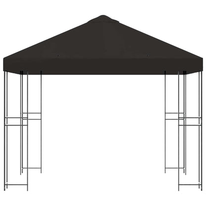 Prieel 3 x 3 m Antracietkleurig Polyester en staal 190 gsm