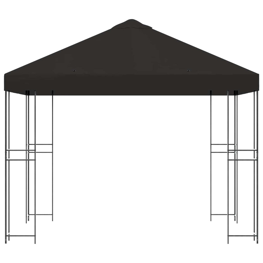 Prieel 3 x 3 m Antracietkleurig Polyester en staal 190 gsm
